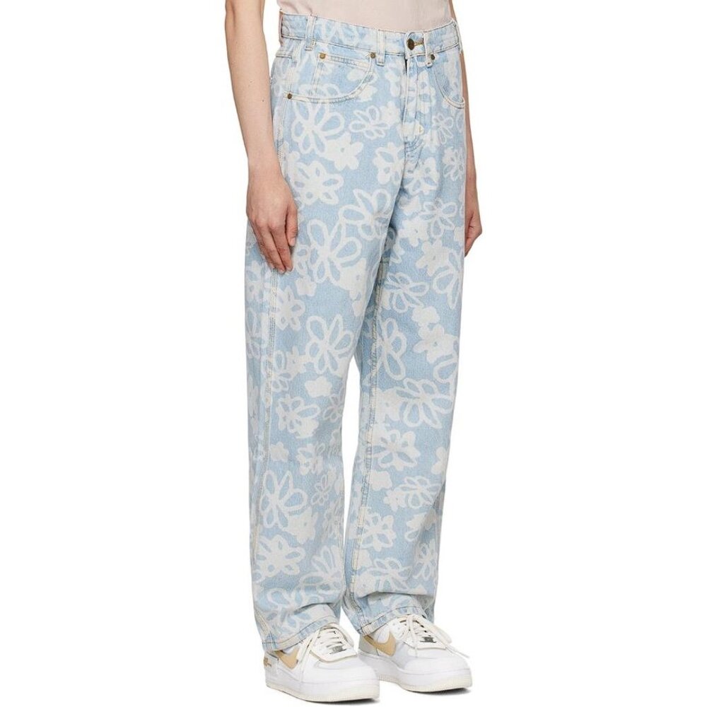 BUTTER Women's Baggy Flowers Jeans Size 32 In Blue - Picture 2 of 11